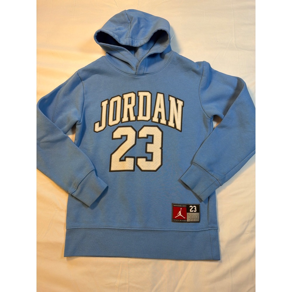 Jordan Boys University Blue 23 Graphic Fleece Hoodie Sweatshirt Size M 10-12